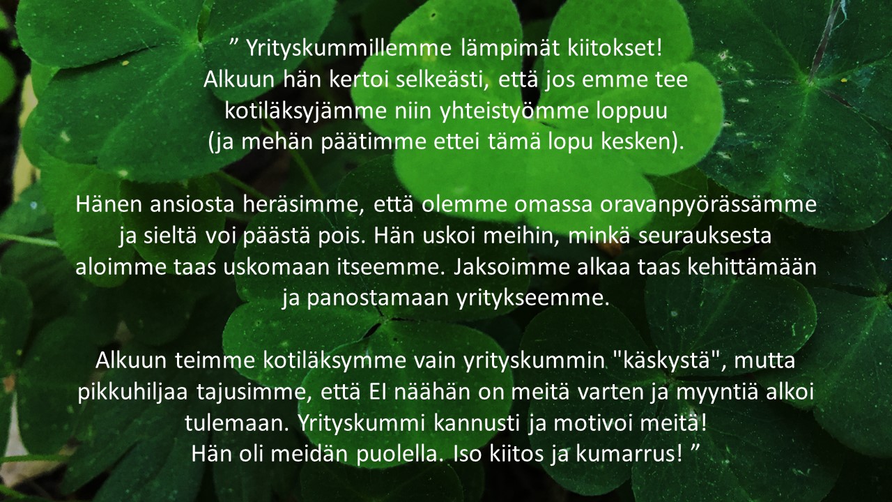 Kiitokset yrityskummille!